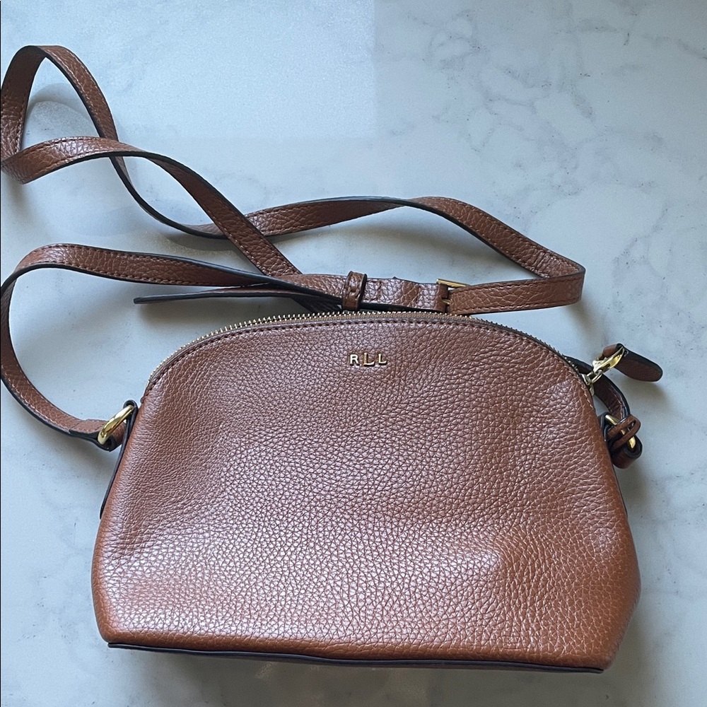 Ralph Lauren brown leather crossbody bag